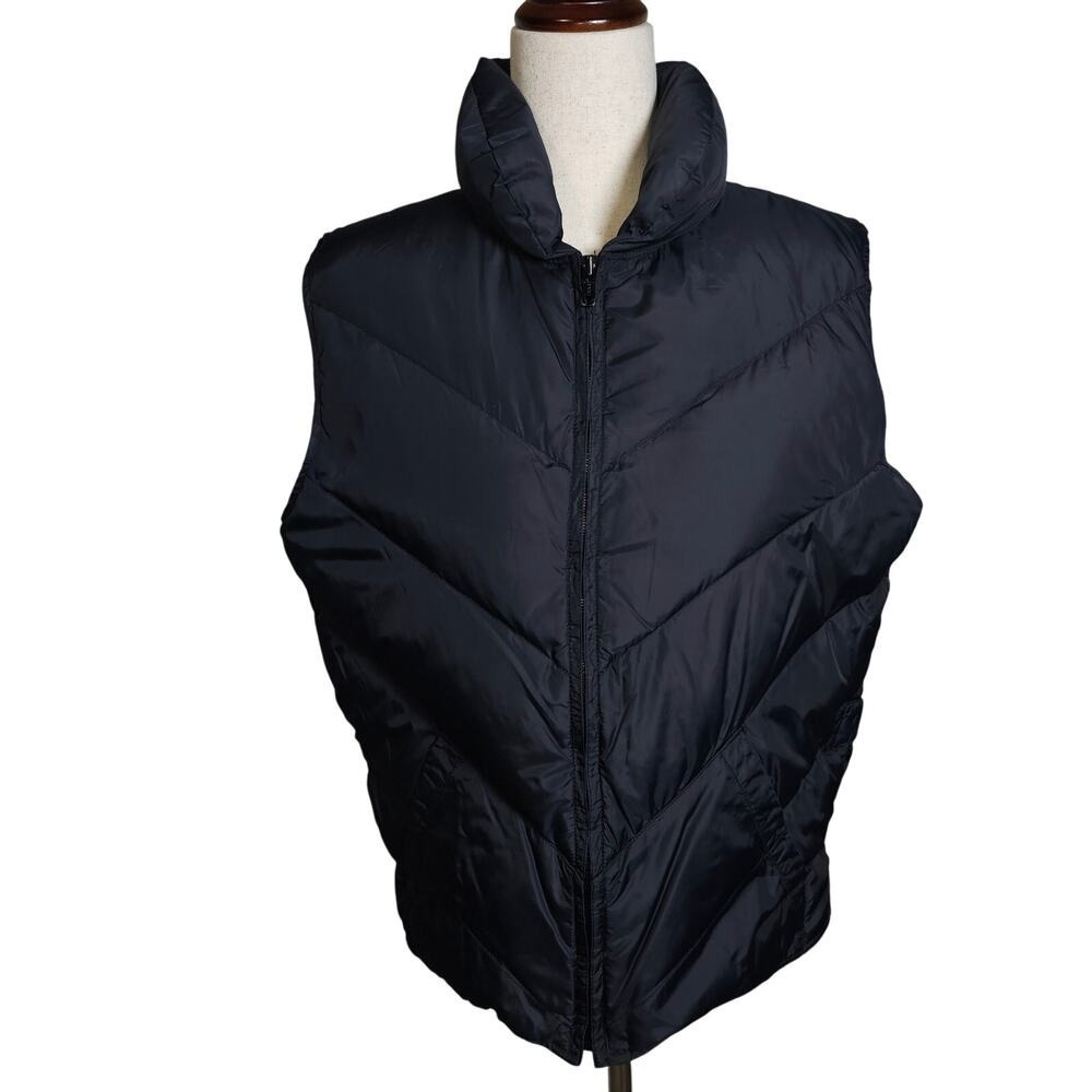 Eddie Bauer, Black, Women's Goose Down, Puffer Vest, Adj Waist with Snaps Medium